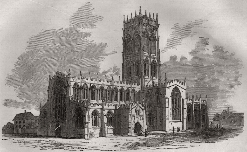 St. George's Church, Doncaster, recently destroyed by fire. Yorkshire 1853